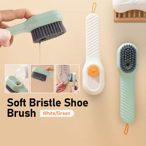 Soap Dispenser Brush Multifunction Soft Bristled Liquid Shoe Brush Long Handle Brush Clothes Brush Shoe Clothing Board Brush Household Cleaning Tool