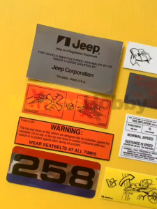 Stiker Jeep CJ7 Set