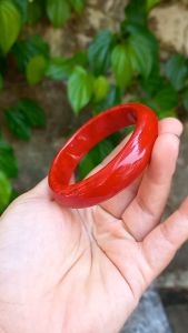 Vòng bản san hô đỏ sẵn ni 50-60mm