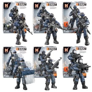 ทหารมัลติ-อ็อกซ์บล็อกสำหรับเด็กชาย ของเล่นสร้างสรรค์แบบประกอบได้ รุ่นทหารพิเศษสำหรับเล่นเกมการสู้รบ