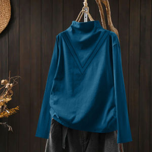 Double-Sided Dralon Thermal Bottoming Shirt Female Fall and Winter Inner Half-High Collar Loose Slim Looking Fancy Elegant Anti-Aging Top