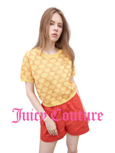Juicy Couture | Color Block Love Knitwear Embroidered Slim Short Sleeve Top