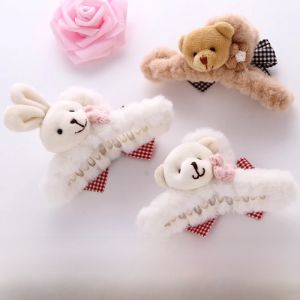 Korean Style Large Size Shark Clamp Heart Shaped Plush Hair Clip Fashionable Autumn Winter Hair Accessories Hair Grips Hair Decorations