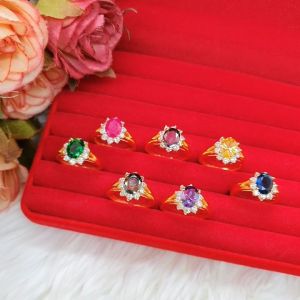 แหวนทองฝังพลอย ทับทิม โกเมน บุษราคัม มกรกต แหวนทอง แหวนพลอย ใส่อาบน้ำได้ ใส่ออกงานได้