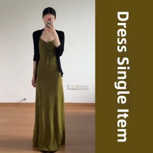 ZHENMANZI | Slimming Stylish Green Strap Dress