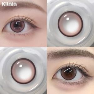 Kilala Colored Contact Lenses Film Pink 38% 14.1mm 1Pair Monthly Disposable Cosmetic Contacts Lenses 1 Months Lens 0 Degree Only (2 PCS)
