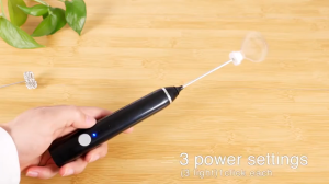 Electric Handheld Egg Beater Milk Frother Matcha Whisk Drink Coffee Whisk Stirrer Beater 3-Speed USB Rechargeable