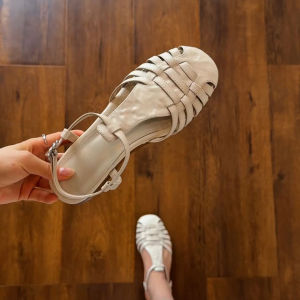 FANGXI | Vintage Woven One-Strap Cage Sandals