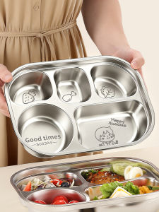 YOULUNMEI | Children Food-grade 304 Stainless Steel Partitioned Plate