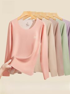 MiiOW | เสื้อชั้นในผู้หญิง ผ้าขนสัตว์ ผ้าไหม อบอุ่น ไร้ตะเข็บ เสื้อชั้นในฤดูใบไม้ร่วง ชุดกางเกงขายาว ชุดชั้นในฤดูหนาว