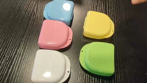 Denture Box Colourful Dental Retainer Mouthguard Denture Storage Case Box with Air Hole Dental Appliance Case