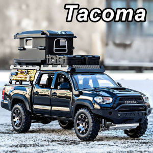 Scale 1:32 Tacoma Prado Car Toys Alloy Diecast Model Doors Opened Sound Light Pull Back Miniature Vehices for Toddler Kids Gifts