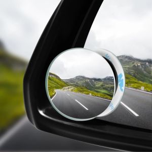 2pcs Car Blind Spot Mirror 360 Degree Rotating Frameless Auxiliary Rearview Mirror Auto Motorcycle Wide Angle Sector Mirrors