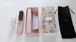 SOSEKI Wireless Portable Hair Straightener Comb Moroccan essential oil coating Negative Ion Hair Care 直發梳