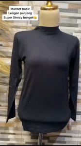 Manset Lengan Panjang - Manset Lengan Panjang Wanita - Manset Dalaman Wanita - Mangset Muslimah - Dalaman Kaos Polos Hitam & Putih Lengan Panjang