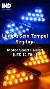 Lampu Sein-Sen-Sign Ritting-Riting-Retting-Reting Tempel Segitiga-Segi Tiga LED Biru-Kuning Motor Sport Fairing Ninja 150 R-RR/CBR 150-250/GSX/R15/R25 V1-V2-DLL