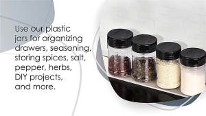 4/10/15/20pcs Spice Jars with Labels Plastic Transparent Spice Bottle Containers for Spice Pepper Salt Cocina Kitchen Spice Jar