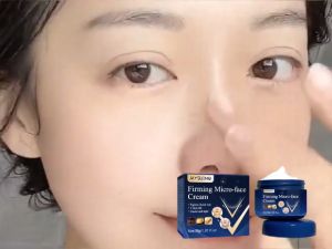 Jaysuing ครีมกระชับหน้า ครีมนวดยกกระชับใบหน้าทรง V ใบหน้าเรียวกระชับลดคู่คางต่อต้านริ้วรอยปรับปรุงครีมมอสเจอไรซ์ผิวหน้าผิวหย่อนคล้อย บอกลาแก้มเนื้อเยอะ หน้าแล้วลดทันท V-Shape Face Slimming Cream ครีมยกกระชับใบหน้ารูปตัววี