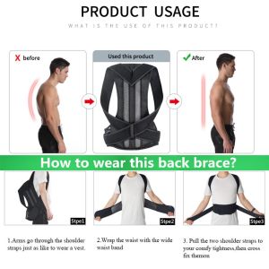 BOULDER Original Back Supporter For Back Pain Adjustable Back Posture Posture Corrector Straps Trainer Shoulder Lumbar Brace Spine Support Belt Adjustable Adult Corset Posture Correction Belt Body Health Care