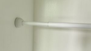 White 65-255cm Adjustable Stainless Steel Clothes Drying Rack No-Drill Telescopic Pole Curtain Rod for Balcony Bathroom