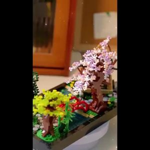 CONUSEA | Chinese Zen Realm Garden Pavilion Model Architecture Building Blocks Ancient Antique Ornaments Assemble Flower Bricks Set Toys