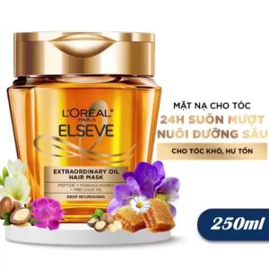 Kem Ủ Chuyên Sâu Loreal Deep Nourshing Gold Peptide 250ml Phục Hồi Hư Tổn Tóc Suôn Mượt Chắc Khoẻ LOreal Paris Elseve Extraodinary Oil Mask 250ml