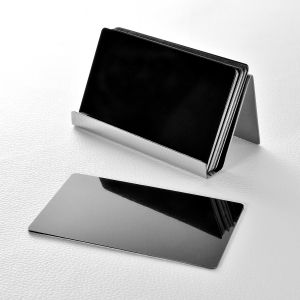 Creative Stainless Steel Business Card Holder Desk Top Front Desk Card Stand Rack Large Capacity Male Female Commercial