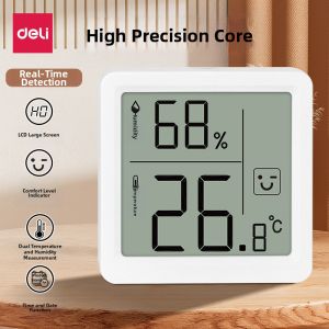 deli | Thiết Bị Đo Nhiệt Độ Độ Ẩm Gia Đình Chính Xác Cao 6 trong 1