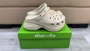 Dép sục cross Classic Sandal BAE  Nữ Đế Cao 8cm Tặng 14 Stickers - Hàng Chính Hãng CCH - Màu ĐEN