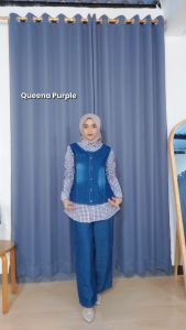 QUEENA SETELAN BAJU WANITA KEMEJA ATASAN VERO CELANA KULOT STANDAR TERBARU