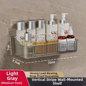 Hole-Free Wall Mounted Bathroom Organizer Shelf