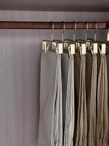 3/5pcs Trouser Hangers Gold/Sliver Clothes Hangers Metal Aluminum Alloy Traceless Dress Pants Drying Rack Wardrobe Storage Racks