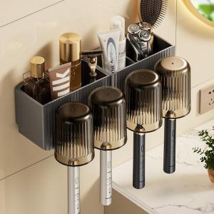 Bathroom Cleaning Toothbrush and Cup Storage Rack