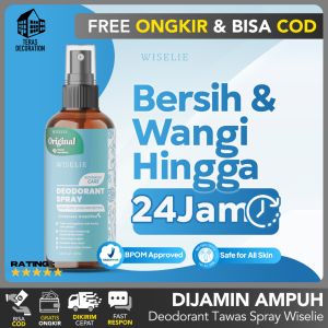 DEODORANT TAWAS SPRAY WISELIE (NON ALKOHOL) Penyegar Penghilang Anti Bau Badan Ketiak Basah Hitam jadi Putih AMPUH TAHAN 48Jam Untuk Anak Kulit Sensitif Pria Wanita Bahan Alami / Mencerahkan Ketek Aman Untuk Bumil