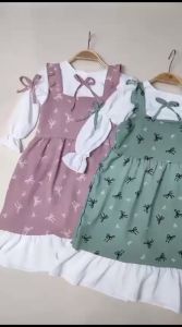 Gamis anak lebaran terbaru bahan crinkle 3-12 tahun dres