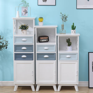 Real Wood Narrow Cabinet Living Room Storage Drawer Simple Vintage Small Apartment Sideboard Multi Function Home Furniture