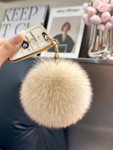 Adorable Fox Fur Ball Car Keychain Couple Book Bag Hanging Ornament Soft Plush Ball Accessory for Bag Lovers And Fashionistas