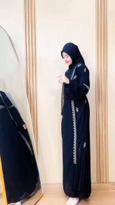 ABAYA SAFWA (LABEL SAVNA) | GAMIS ABAYA CERUTY BORDIR TERBARU TERLARIS