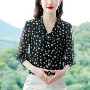 Dotted Print Silk Shirt