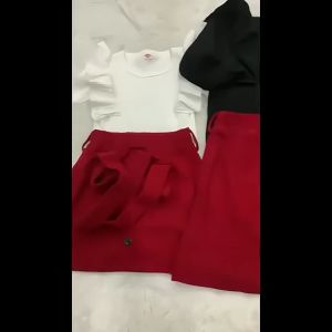 (KIDSFO-52) SALE Setelan Set Anak Perempuan Blouse Crinkle + Rok Fanel