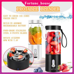 Powerful Electric Fruit Juicer Bottle 6 Cutter Smoothie Ice Blender 530ML BPA Free Portable Fruit Blender USB Rechargeable