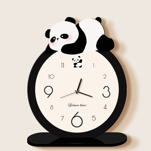 HAIMASHENGKANG | Panda Style Living Room Decorative Painting Modern Minimalist Creative Glow Desk Clock