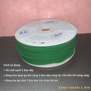 Dây PU xanh nhám hàn 2 đầu 4mm Dây PU xanh nhám dày 4li Dây curoa xanh nhám dày 4mm