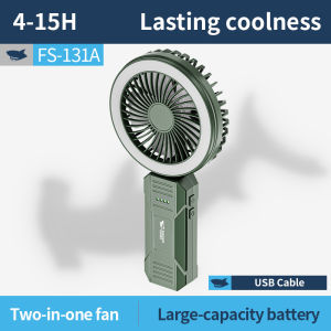 พร้อมไฟฉาย LED เคสระบายความร้อนฉลามยิ้มได้7โหมดไฟอุ่น90 ° พับ Type-C ชาร์จได้พร้อมตะขอกลางแจ้งกันน้ำ FS131เคสระบายความร้อนฤดูร้อน