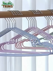 TropicTrims 10PCS Stainless Steel Plastic-dipped Clothes Hanger Anti-slip  Durable Home Clothes Drying