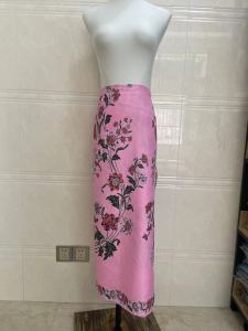 Sarong Basque Ethnicity One-Piece Skirt with Belt Adjustable Waist for plus Size Women Vintage Style Polyester Skirt