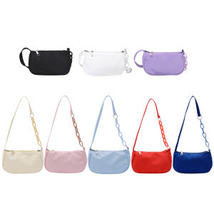 Durable Womens Nylon Shoulder Bag with Adjustable Strap for Casual and Travel Use