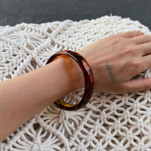 Ingemark Boho Nâu Nhựa Acrylic Kiểu Lắc Tay Nữ Y2K Hình Học Không Đều Rộng Vòng Tay Quyến Rũ Thời Trang Dự Tiệc Món Quà Trang Sức