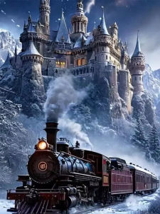 Oil Painting By Numbers Train Landscape DIY Number Drawing Canvas Pictures By Numbers Home Decor Large Size