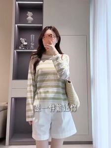 SEIFINI | Cool Light-Transmitting Womens Tunic Striped Knitwear